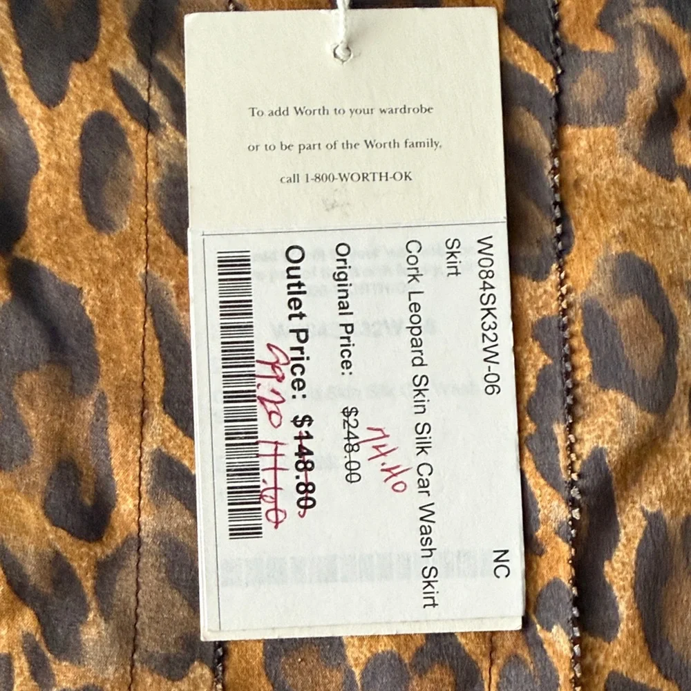 Worth Brown Leopard Print A-Line Skirt - Picture 3 of 3